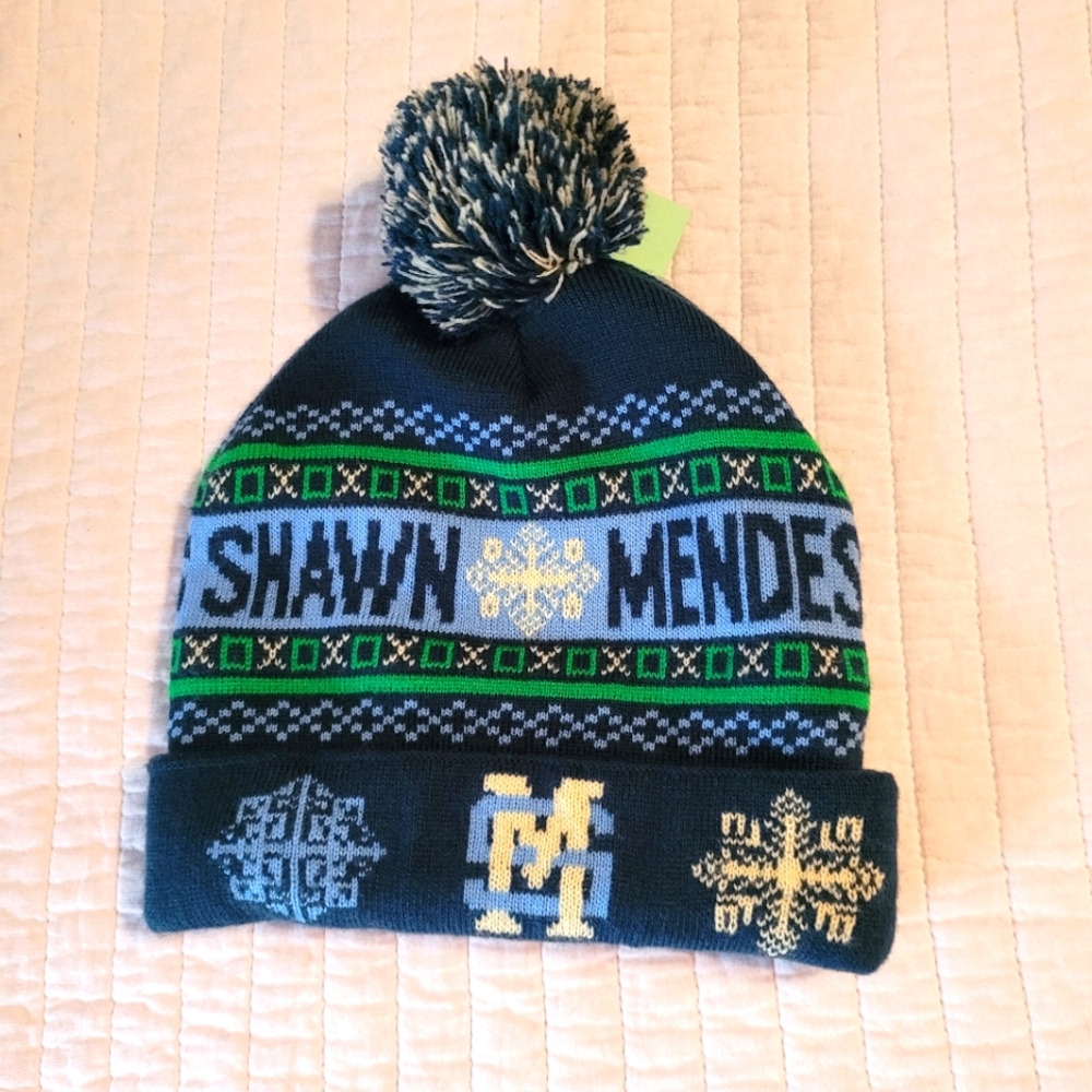 Shawn Mendes winter beanie with pom.